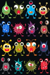 Peel and stick wall murals Creatures seamless monster pattern