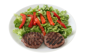 hamburgers with salad