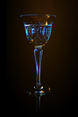 wineglass with white beverage