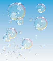 Fototapeta na wymiar Transparent Bubbles@ Vector backdrop