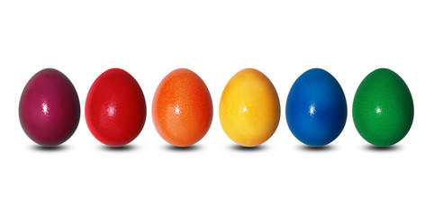 Eier in einer Reihe aufgestellt