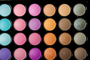 Makeup set. Professional multicolor eyeshadow palette