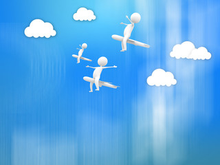 Person Flying Abstract Background