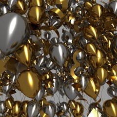 Shiny Golden Glitter Balloons