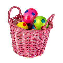 Basket painted easter eggs