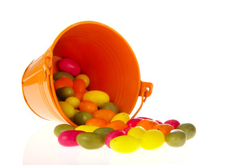 Orange bucket easter eggs