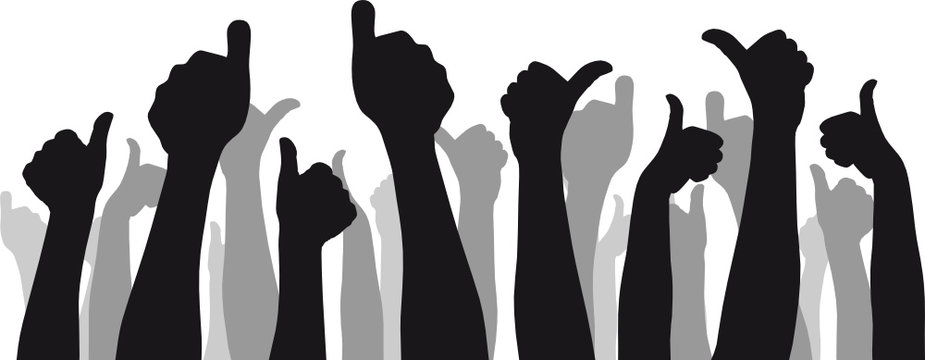 daumen hoch! vektor, tiefenwirkung