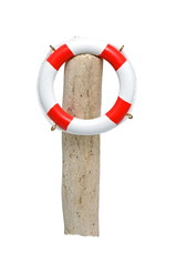 Rettungsring an Pfahl