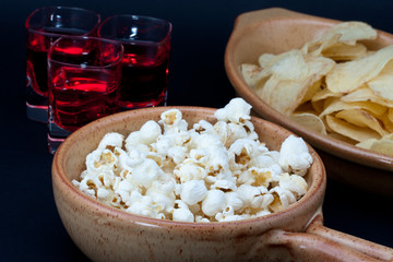 popcorn and potato chips