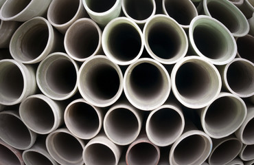 Stack of plastic pipes