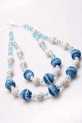 necklace of beads knitted
