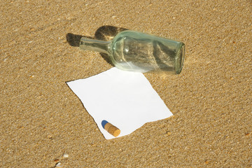 Note found in a bottle at the beach (Write your won text)