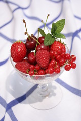 coupe de fruits rouges