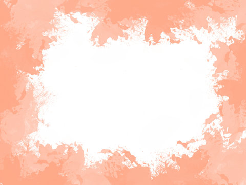 Abstract Water Color Peach Orange Frame