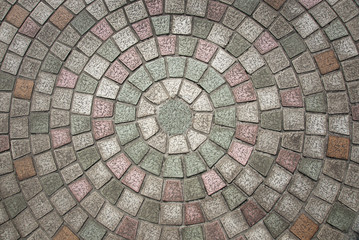 Circular cobblestone pattern