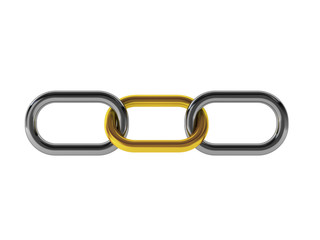 3d render of golld and chrome chain