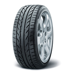 Summer tire with alurim on white fond