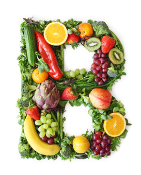 Fruit and vegetable alphabet - letter B