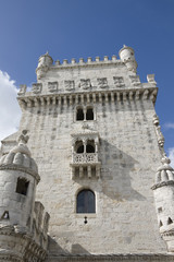 Fototapeta na wymiar Lizbona - na zewnątrz, Wieża Belem, wpisanego na Listę Światowego Dziedzictwa UNESCO