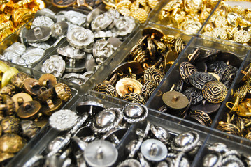 vintage clothes buttons in market