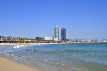 Fototapeta premium Puerto Olímpico. Playa de Barcelona, Spain (Europe)