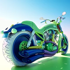 Papier Peint photo Lavable Moto Moto colorée