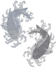 japanese style koi  (carp fish)