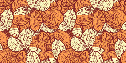 seamless vintage pattern with alstremerias (peruan lilies)