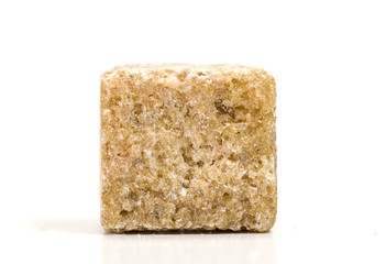 Macro shot of brown sugar cube