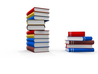 colorful Books on white background