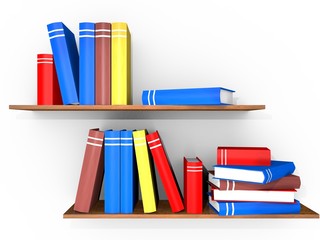 colorful Books on a wooden board