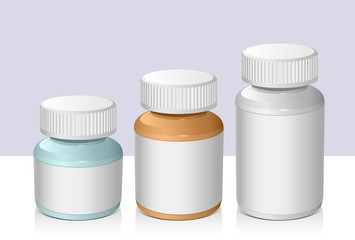 Medicine bottles of different sizes