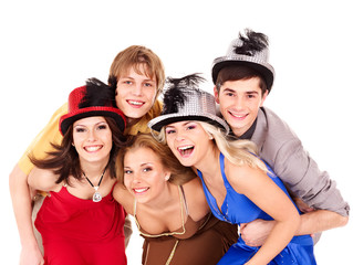 Fototapeta premium Group young people on party.