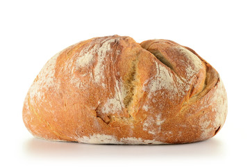 Loaf of bread isolated on white