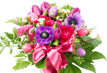 colorful easter flowers bouquet