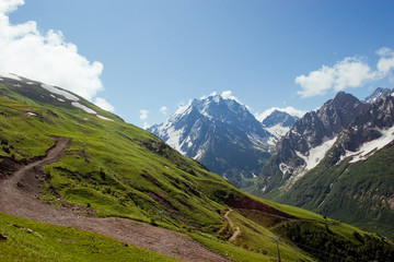 Fototapeta na wymiar Caucasus Mountains. Region Dombay