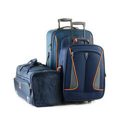 Luggage consisting of large suitcases isolated on white