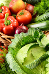 Vegetables in wicker basket