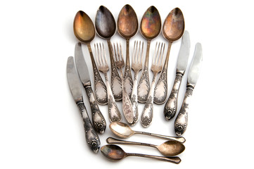 silver spoon knife and fork