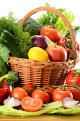 Vegetables in wicker basket