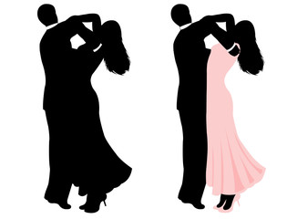 Illustration of a couple dancing