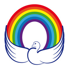 Dove with a rainbow