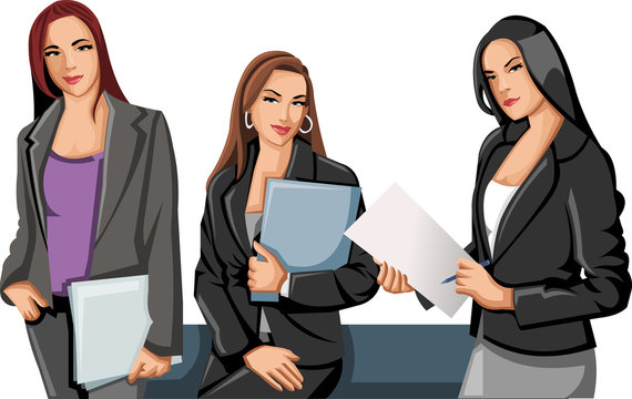 Group of business and office women