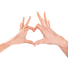 two hands form a heart figure