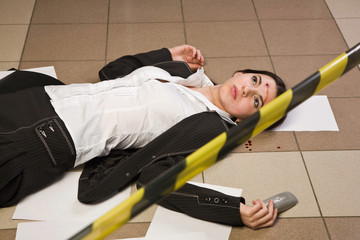 Crime scene in a office