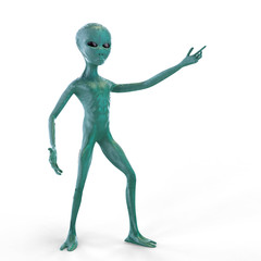 alien shows his hand