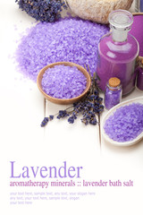 Fototapeta na wymiar Lavender minerals for aromatherapy