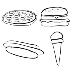 doodle set - fastfood