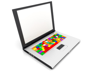 Computer Keyboard In Rainbow colors