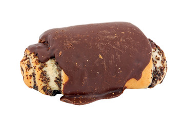 Bun with chocolate and poppy